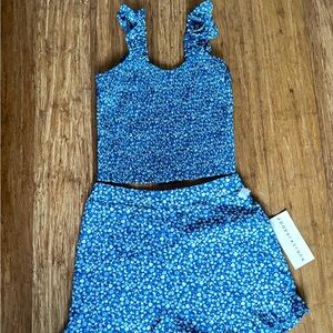 Paper Crane Blue and White Floral Apparel